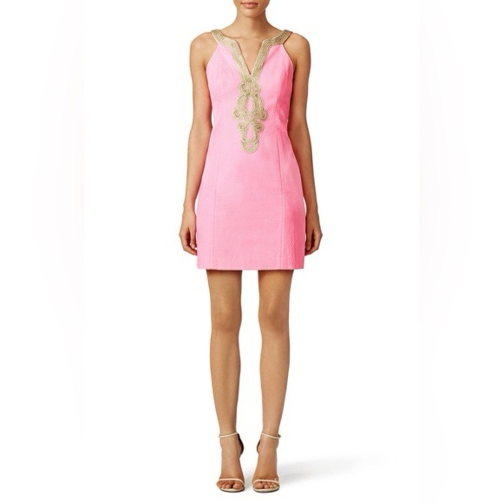 Lilly Pulitzer Pink Mini Dress with Gold Accents